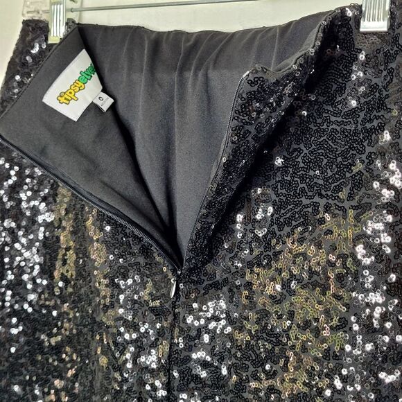 Tipsy Elves Black Sequin Mini Skirt Size Medium - Picture 4 of 5
